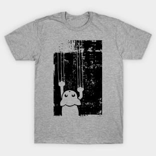 Scratch Cat Grunge Distressed Cute Cat Black T-Shirt